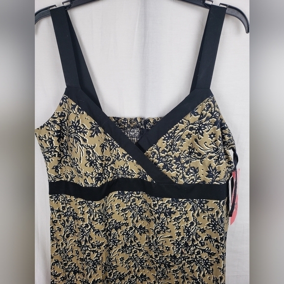 NWT R&K Originals Black and Taupe Floral Sleeveless Dress Sz 16 - Picture 3 of 12